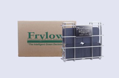 The Frylow Model FL-15 Frying Oil Saver with its box.