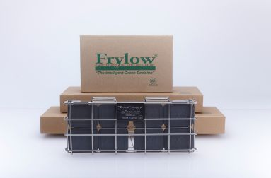 The Frylow Model FL-25 Frying Oil Saver with its box.