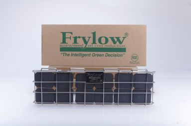 The Frylow Model FL-40 Industrial Deep Fryer Oil Life Extender with its box.